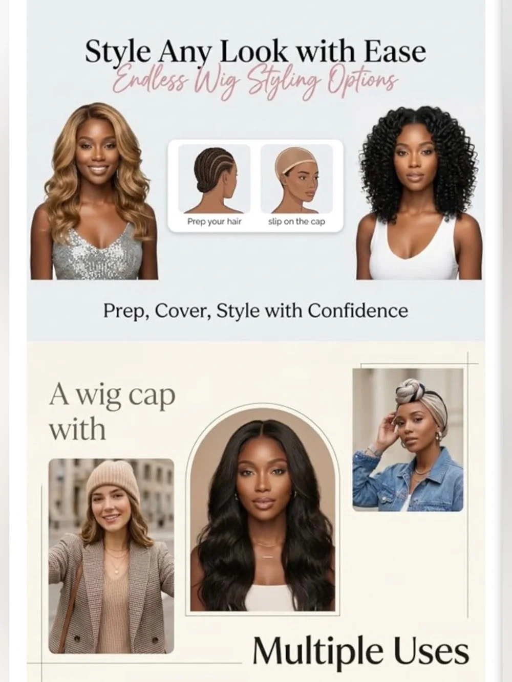 1 Pcs Wig Grip Cap for Glueless Wigs